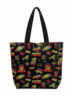 Clare V. x The Hundreds Graphic Tote Bag Black Multicolor Rare Collaboration